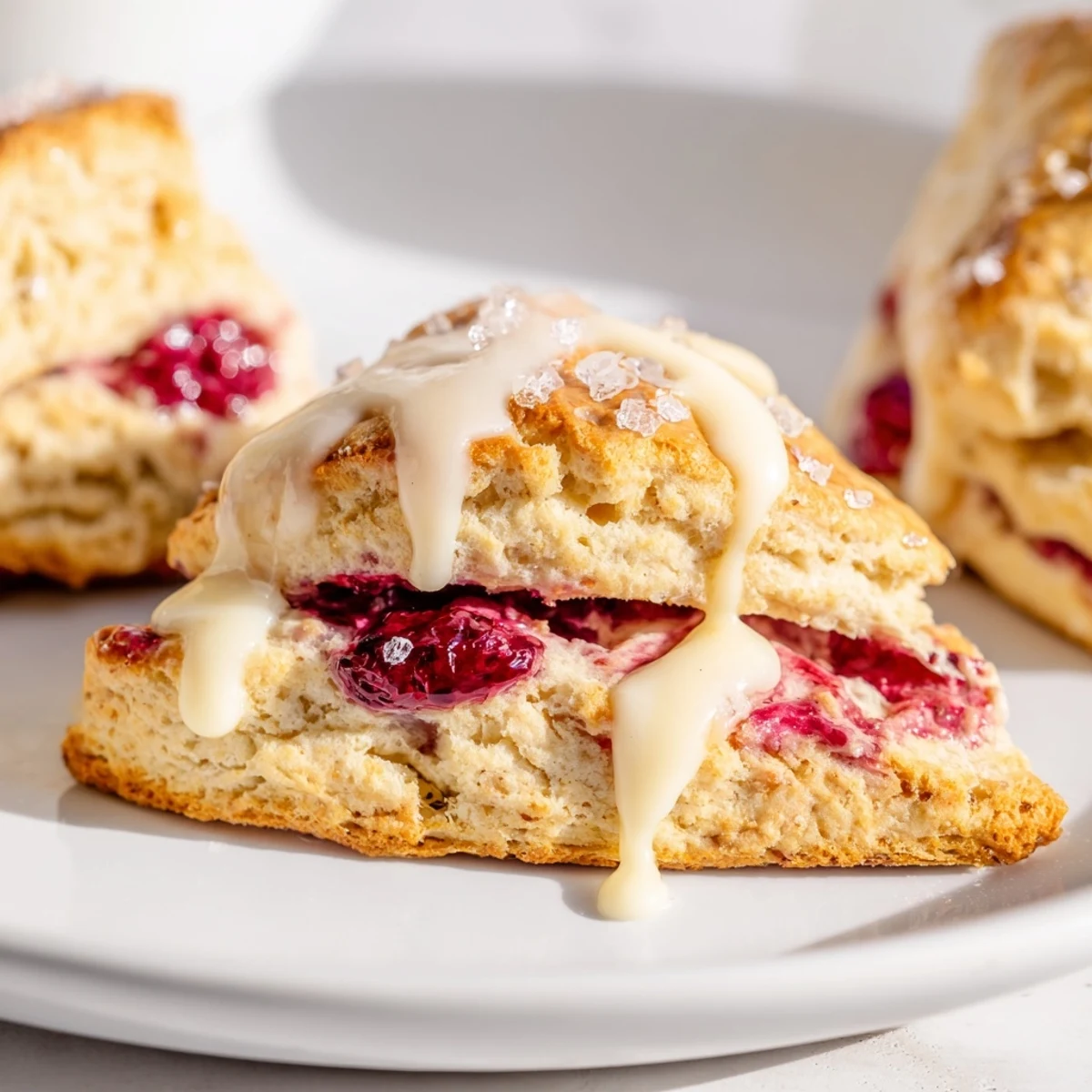 Golden-baked Rustic Birch-Warm Blueberry Scones, overflowing with plump blueberries, ready to serve with cream.