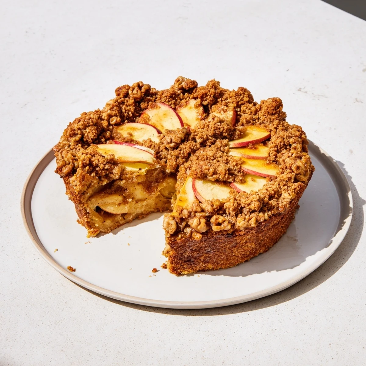 Imagine a warm dish: the Rustic Apple and Cinnamon Crumble, steaming, offering fruity and cinnamon aromas.