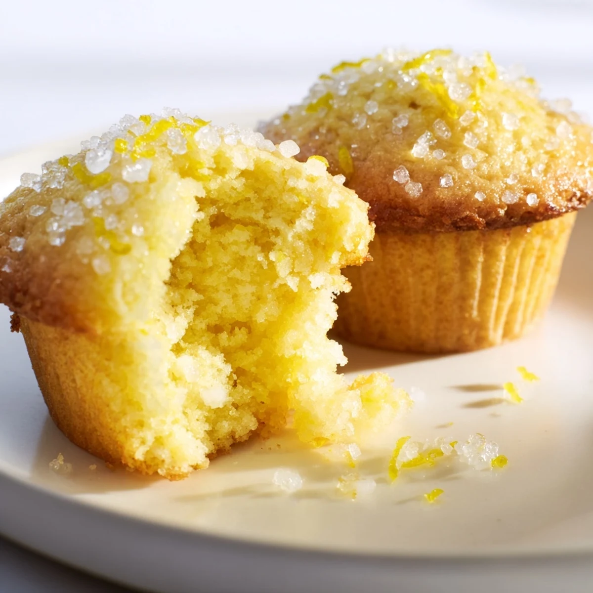 Enjoy the bright, zesty aroma of these delicious Simple Sweet Lemon Zest Muffins, served warm from the oven.