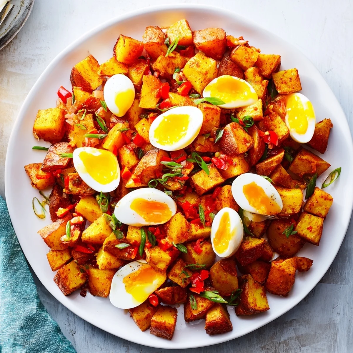 Savory and vibrant, this Simple Skillet Egg and Potato Hash combines perfectly cooked eggs and vegetables.