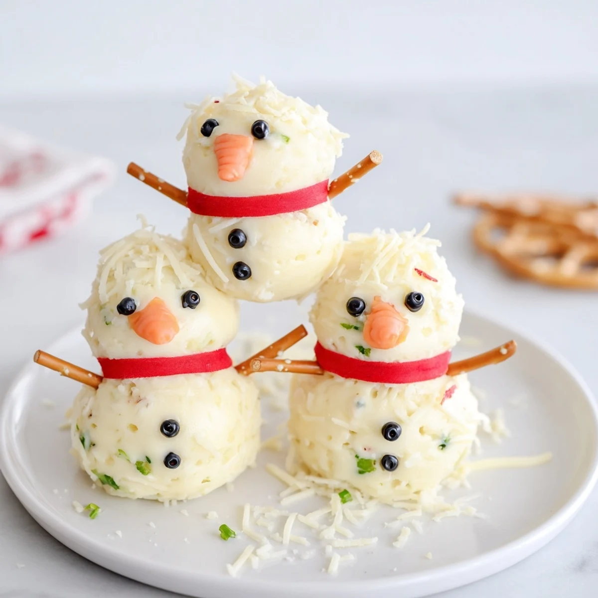 Snowman Cheese Ball Trio