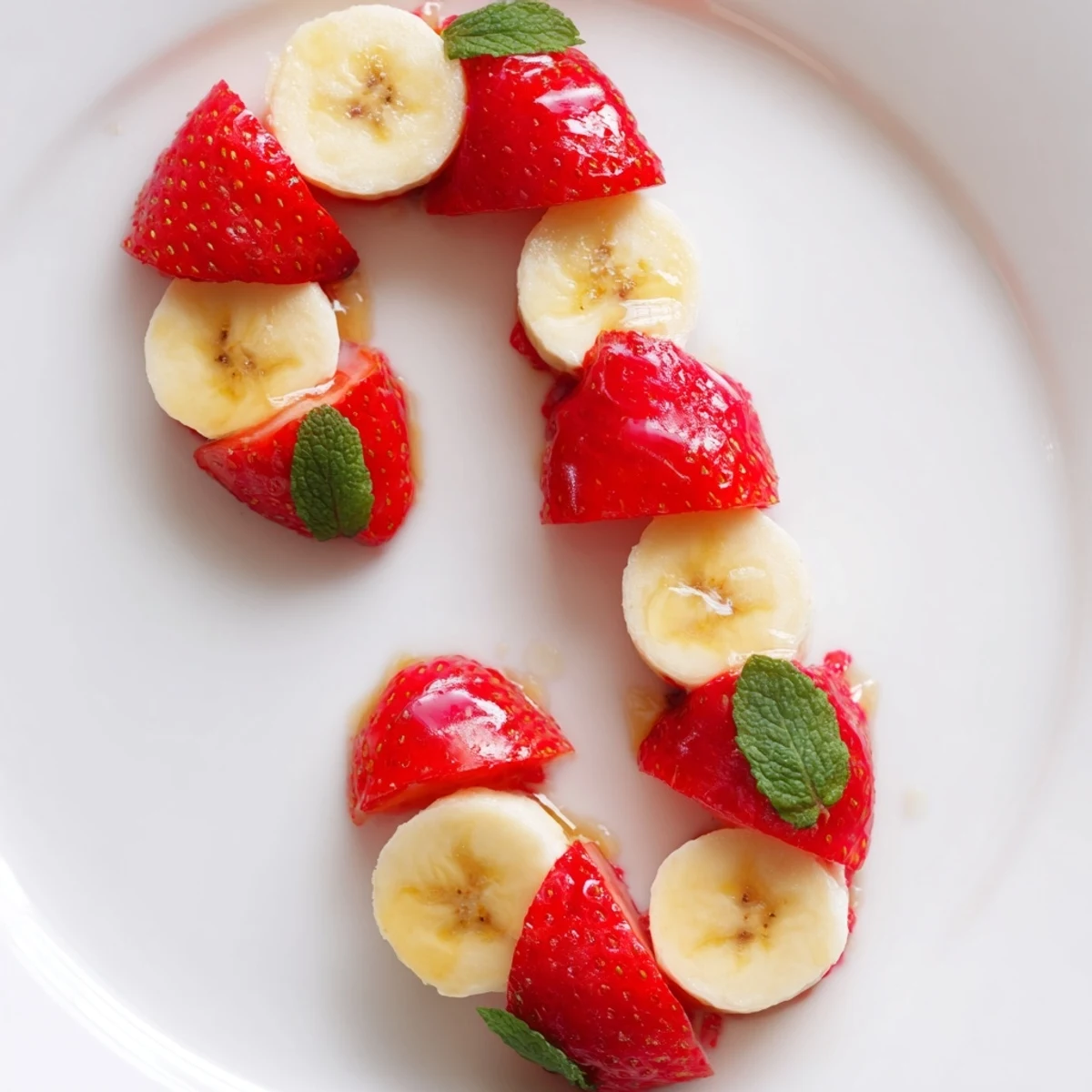 Homemade Banana Strawberry Candy Cane: a delicious and easy American snack, perfect for any holiday celebration.