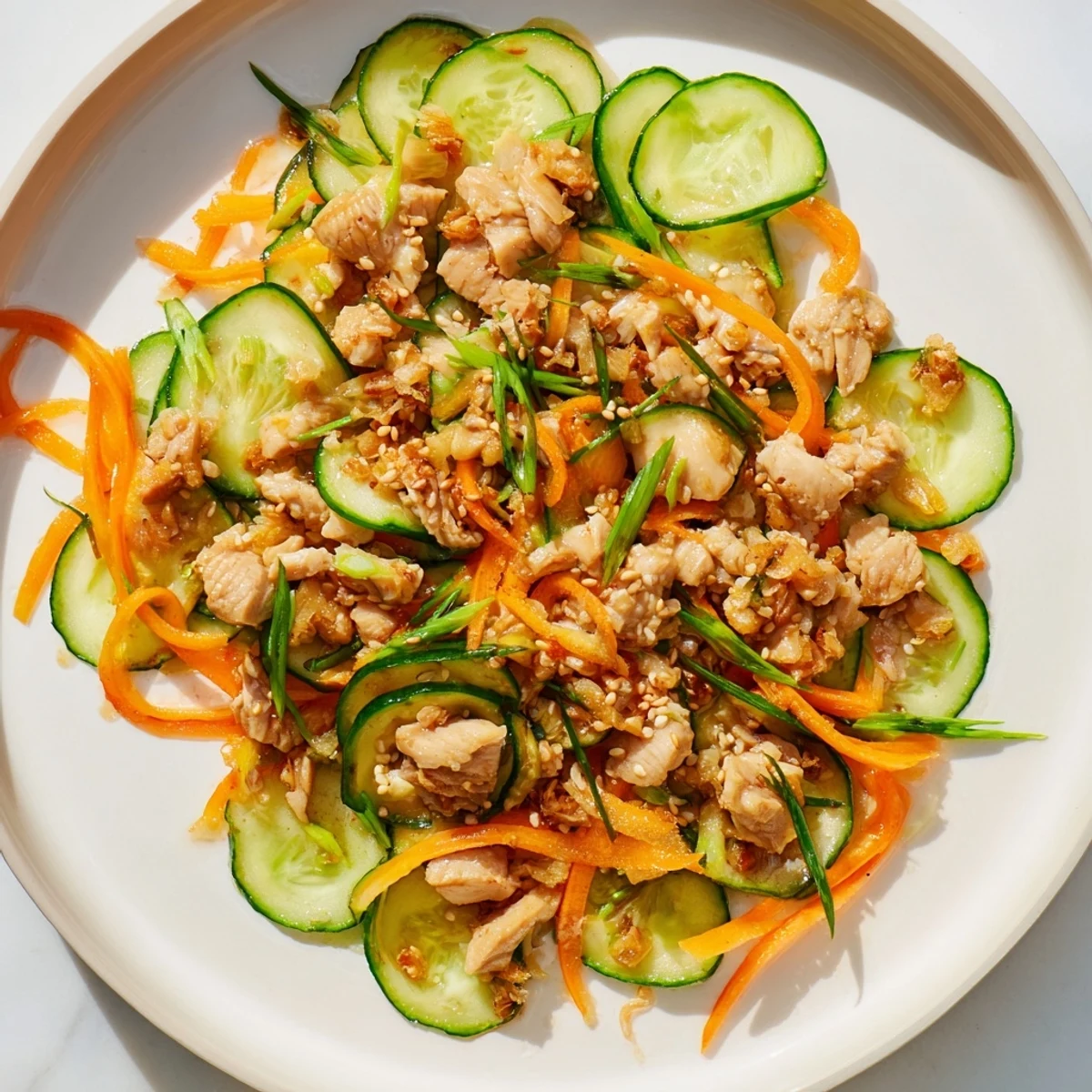 Deli container shaker chicken salad, a refreshing mix perfect for meal prep, ready in minutes.