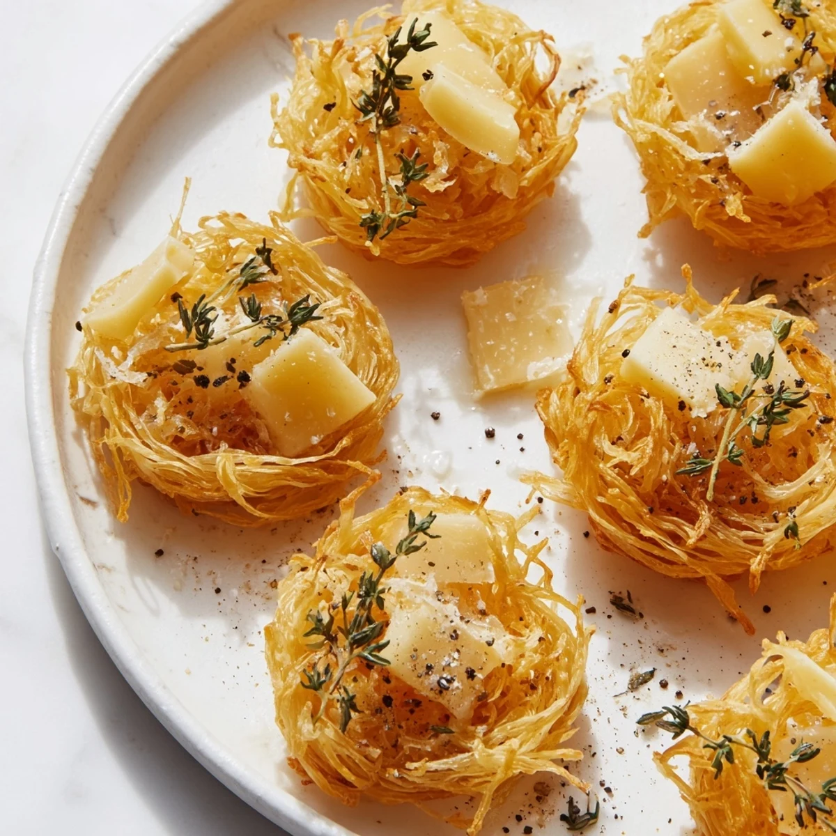 Close-up of The Rustic Barnyard, a delicious appetizer with golden phyllo and creamy cheeses.