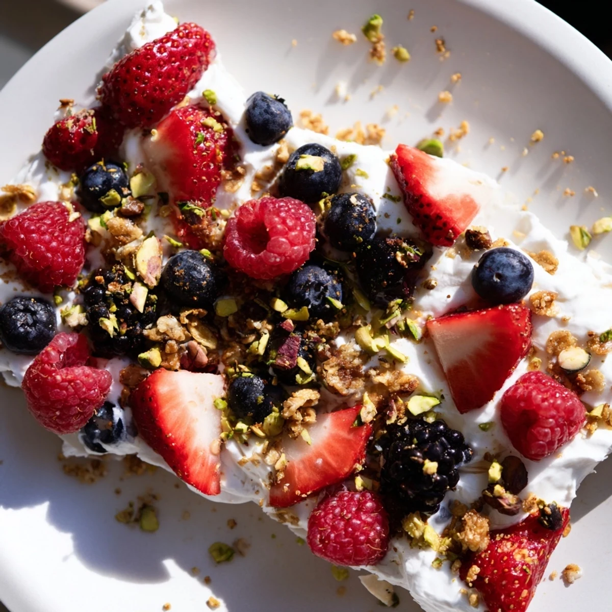 This frozen Berry Yogurt Bark shows a healthy, refreshing snack ready for a delightful bite.