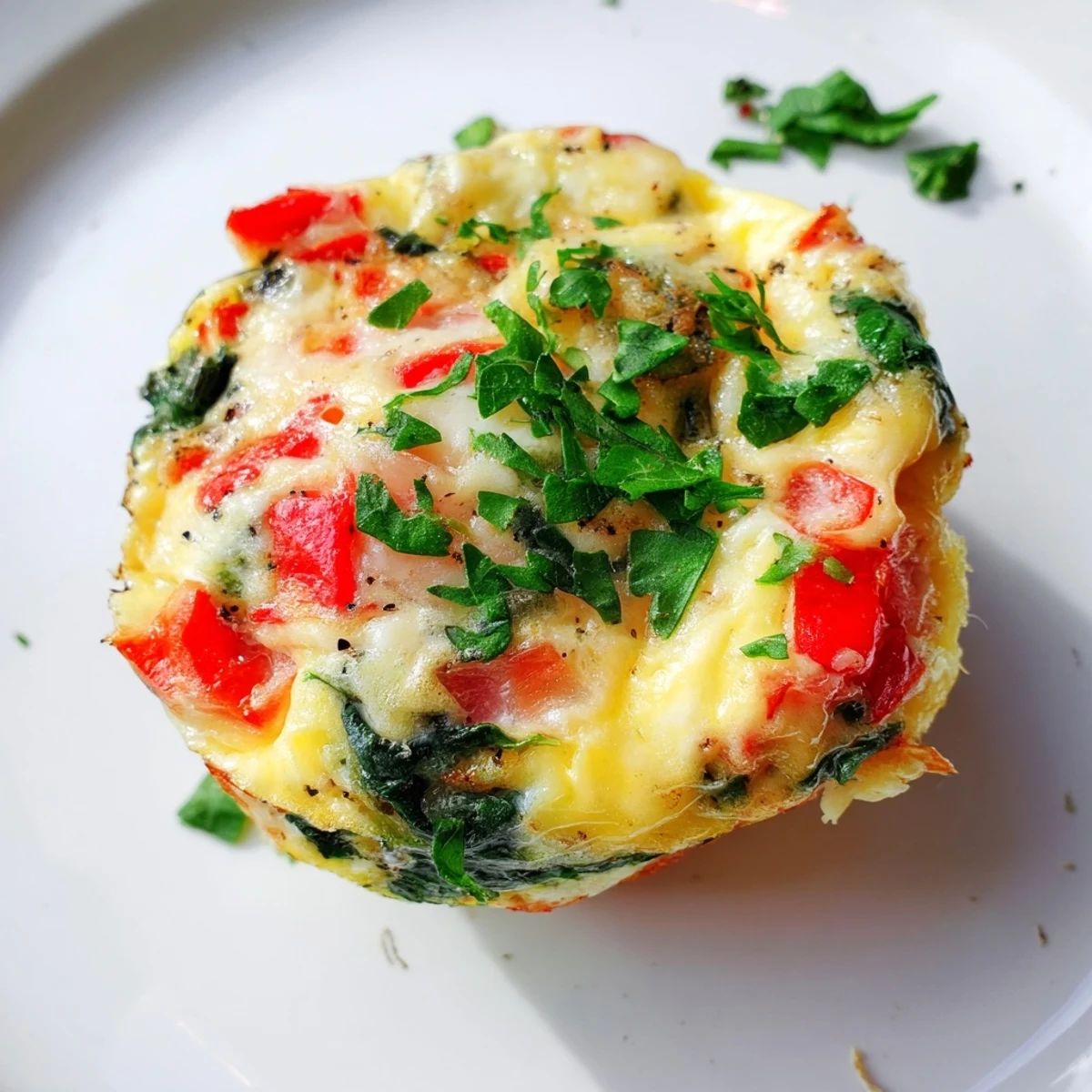 Golden brown Mini Crustless Quiches filled with spinach and cheese, perfect for brunch.