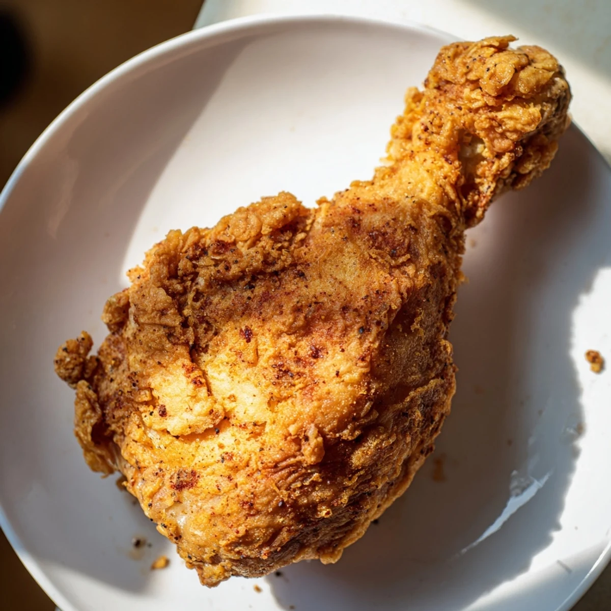 Freshly fried KFC crispy chicken hack, ready to serve with a perfect, golden-brown exterior.