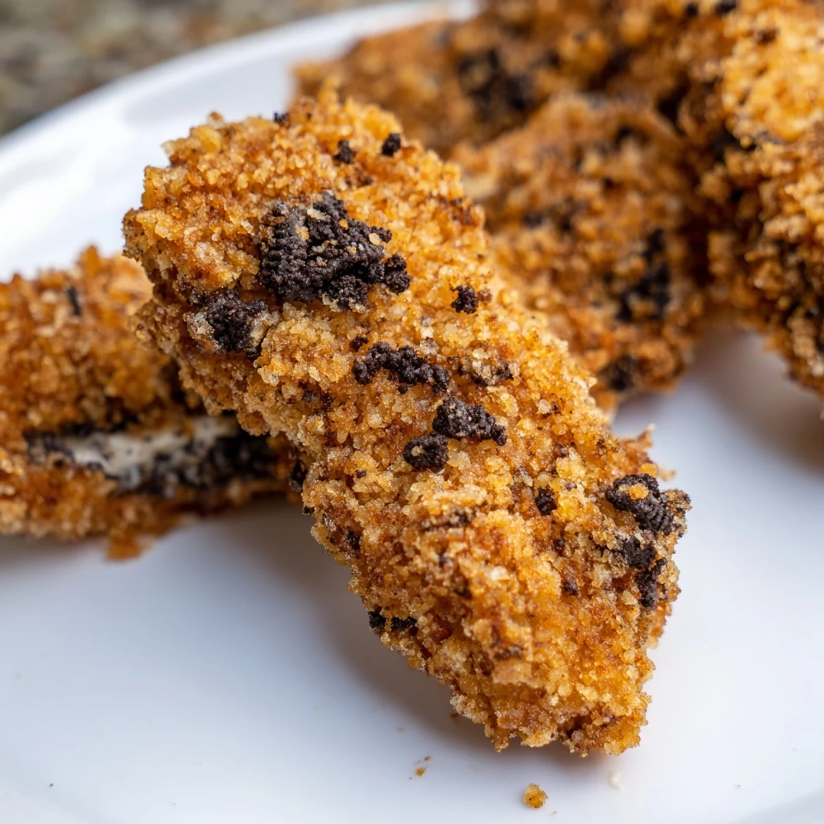 Golden-fried KFC Oreo Krusher-inspired chicken tenders, a crispy delight, are ready to serve.