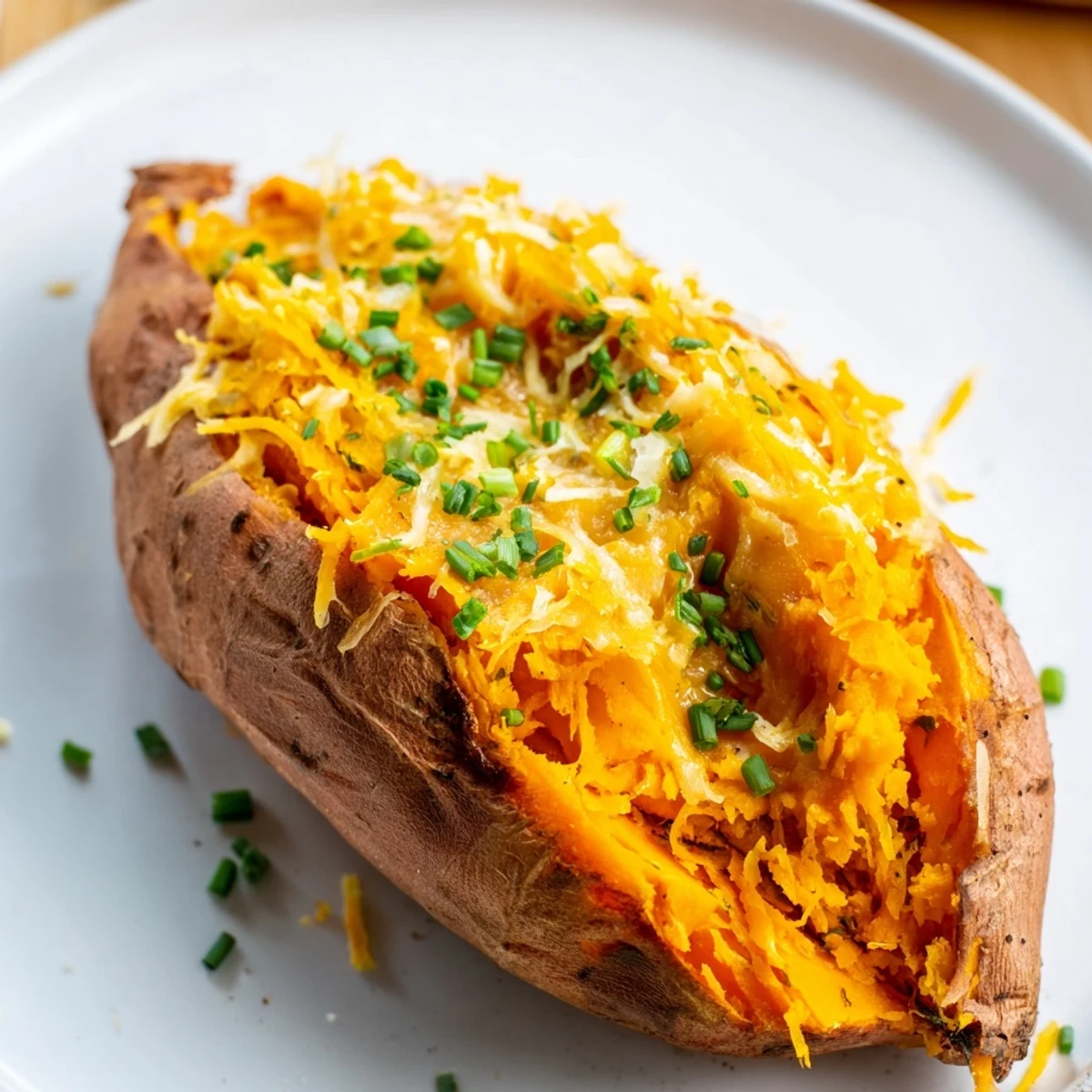 Perfectly baked Sweet Potato & Cheese Whole Roast, oozing with melted cheese and ready to eat like a sandwich.