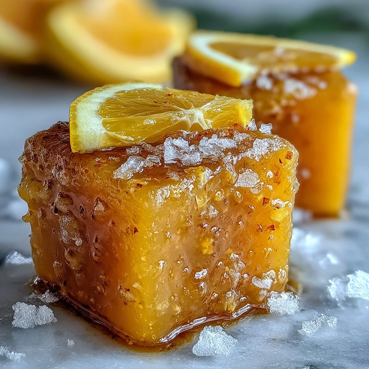Bright yellow Lemon Ginger Turmeric Wellness Cubes nestled in an ice cube tray.