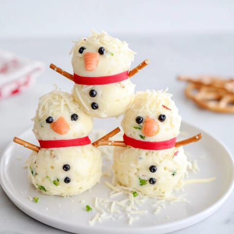 Snowman Cheese Ball Trio