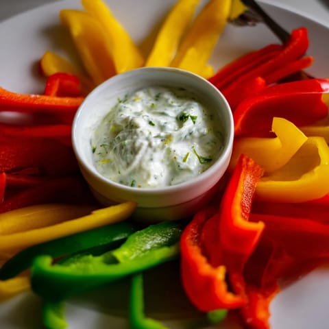 Bell Pepper Strips Creamy Dip