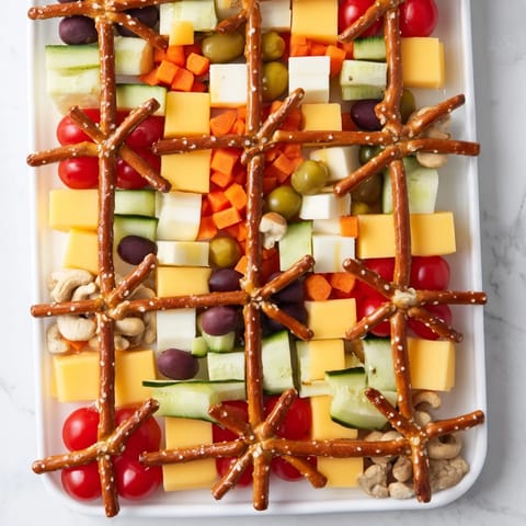 This Urban Grid recipe presents a creative snack arrangement with a delicious variety of food items.