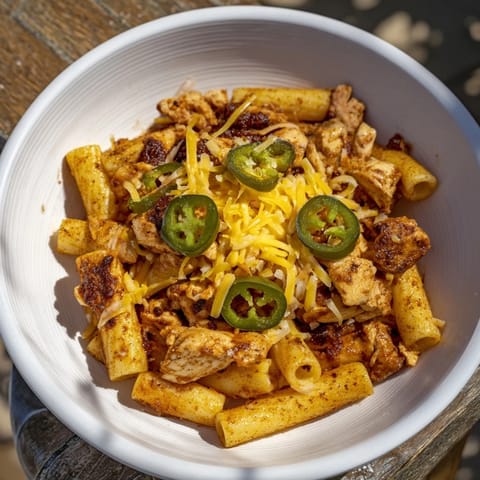 Enjoy a plate of vibrant Pasta Chip Nachos, a Tex-Mex marvel with air-fried pasta chips and delicious toppings.