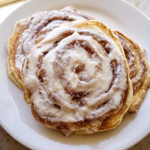 Fluffy Cinnamon Roll Pancakes