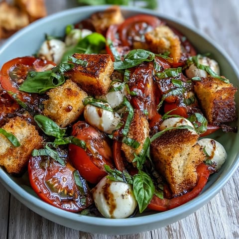 A vibrant Caprese Salad Bowl with heirloom tomatoes, basil leaves, and extra-virgin olive oil, served ready to enjoy.