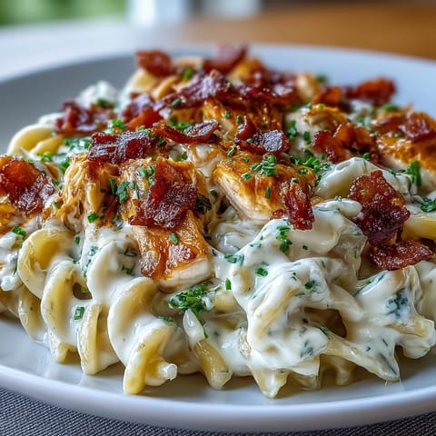 A hearty bowl of Creamy Jalapeño Popper Chicken Pasta features tender chicken and melted cheese with toasted panko breadcrumbs.