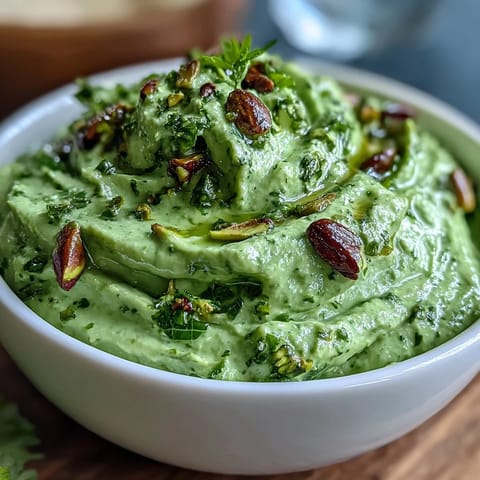 Creamy pistachio pesto sauce drizzled over al dente pasta, garnished with chopped pistachios and a sprinkle of Parmesan cheese.  