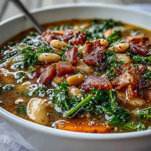 Ham Kale White Bean Soup