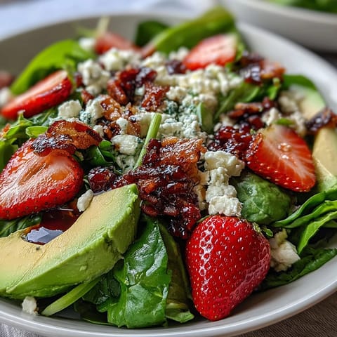 Spring Cobb Salad Strawberries Avocado