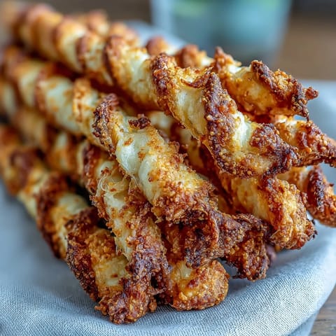 Parmesan and cayenne cheese straws baked until golden and crisp, perfect for Derby Day snacking or party platters.