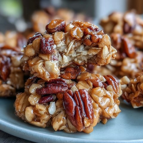Homemade granola clusters with oats, nuts, and honey, baked to golden perfection and ready for snacking or breakfast.