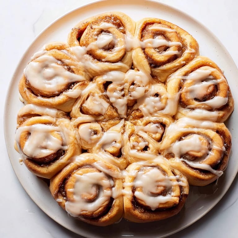 A beautiful holiday breakfast, a Giant Snowflake Sweet Roll, decorated with sweet icing and served.