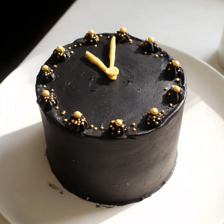 Delicious Countdown Clock Mini Desserts, freshly baked and embellished with edible pearls and chocolate.