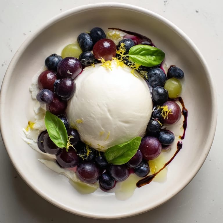Imagine the colorful Moonlit Lagoon salad: flavorful berries, cheese, and basil, perfect as an appetizer.