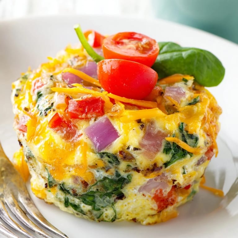 Freshly baked Veggie Egg Muffins, showcasing a medley of vibrant vegetables perfect for meal prepping.
