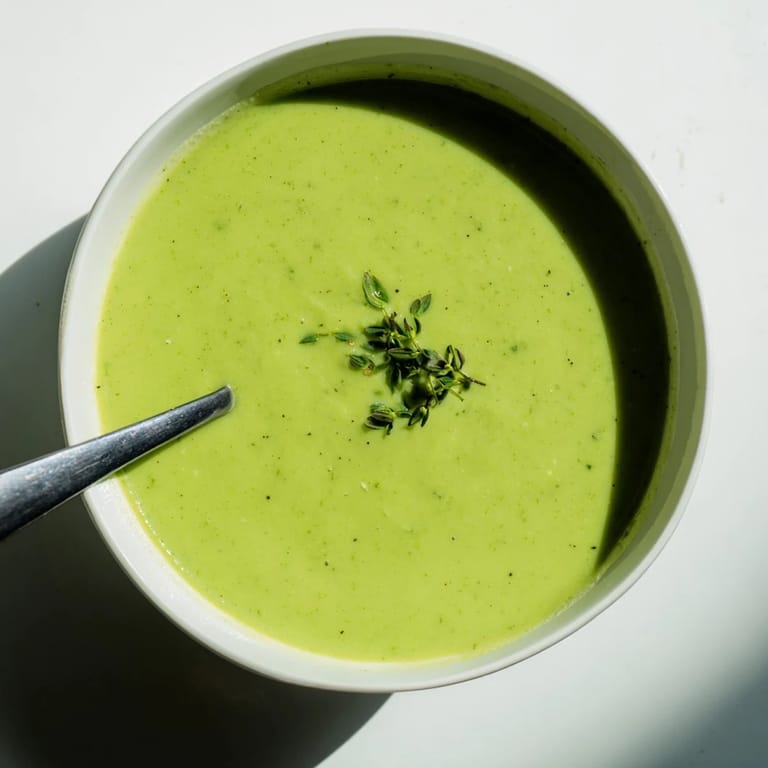 Steaming Big Green Immunity-Boosting Vegetable Soup served in a rustic mug with a slice of crusty bread.
