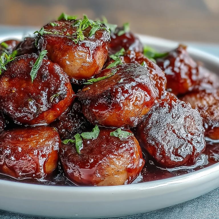 Slow-cooker Crock Pot BBQ Cocktail Sausages in a sweet and tangy apricot glaze served as a game-day party appetizer.