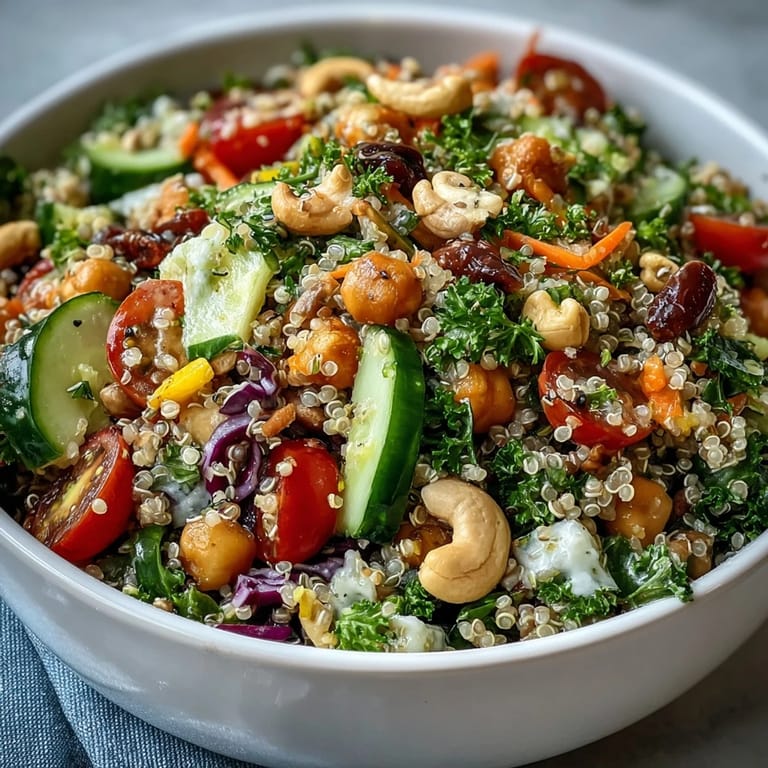 Serve the nutritious Rainbow Salad Bowl for dinner, garnished with fresh herbs, alongside grilled tofu for a complete meal.