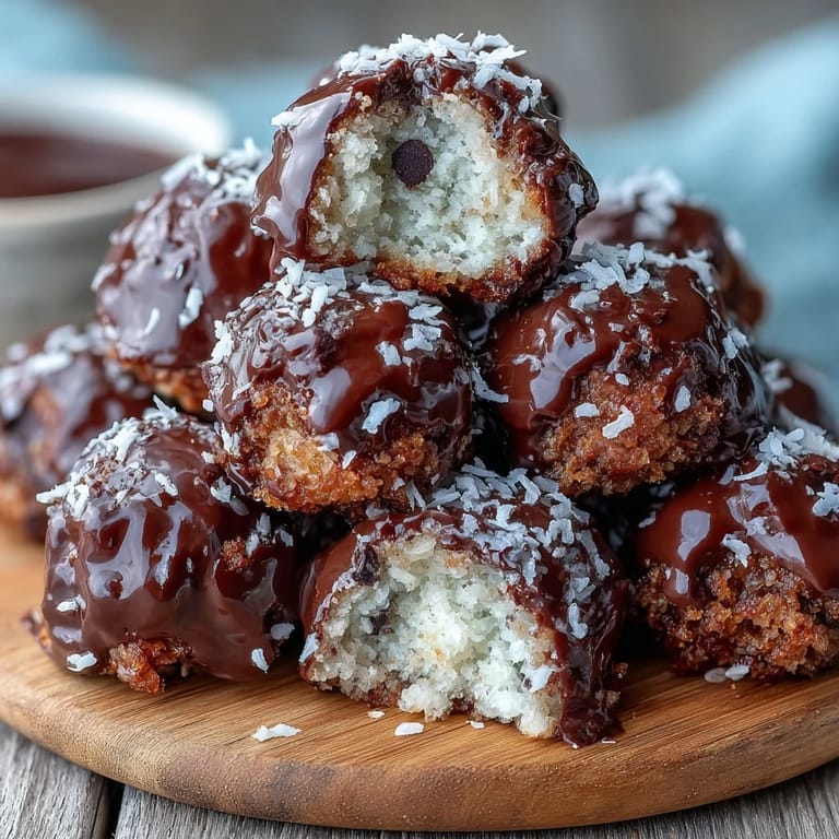 Freshly rolled Moose Bites recipe coated in graham crumbs on a white plate.