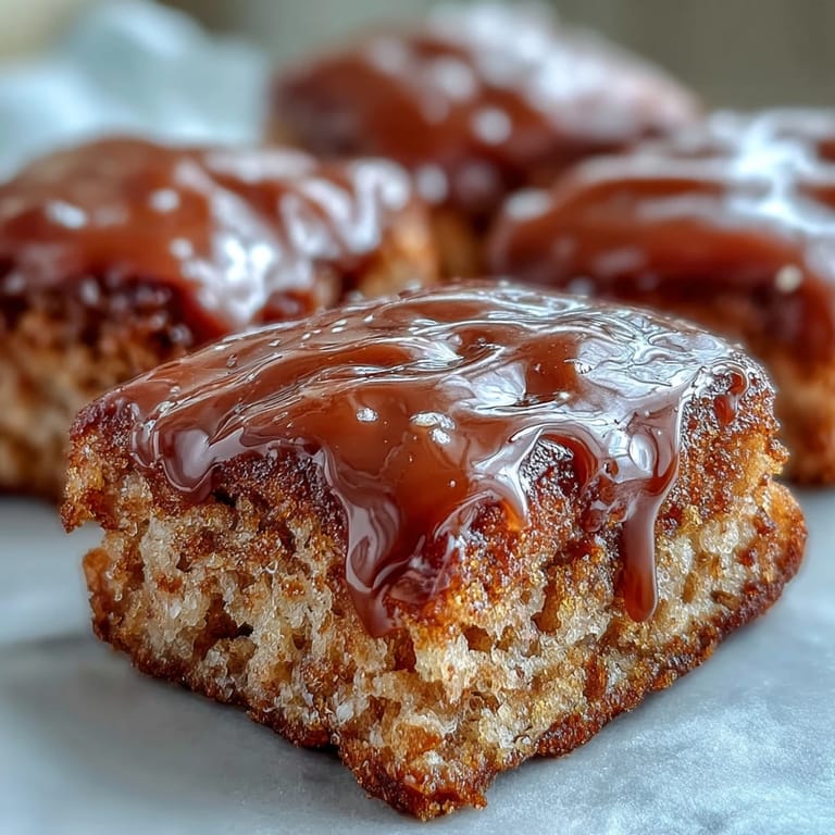 Homemade Maple Donut Bars arranged on a wooden serving board, glistening with maple glaze and perfect for a brunch spread.