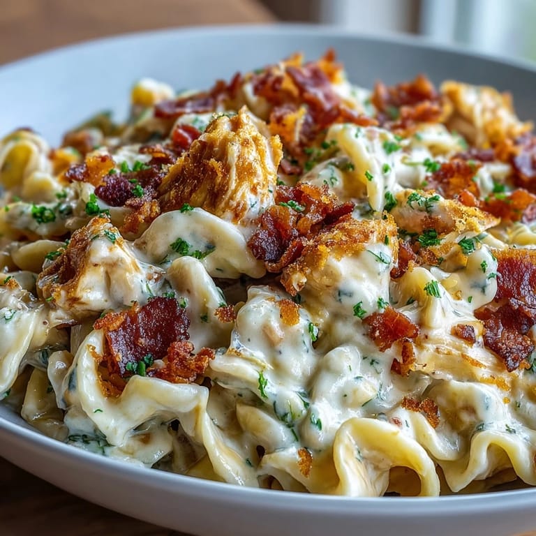 Steaming plate of Creamy Jalapeño Popper Chicken Pasta paired with a crisp green salad and a glass of white wine.