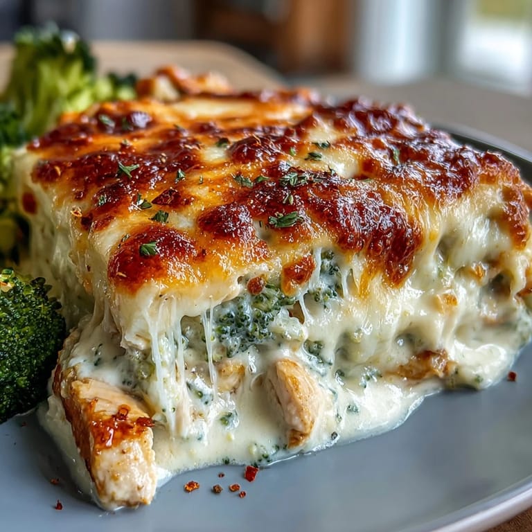 This low carb, gluten-free casserole pairs tender chicken and green broccoli in rich cream.