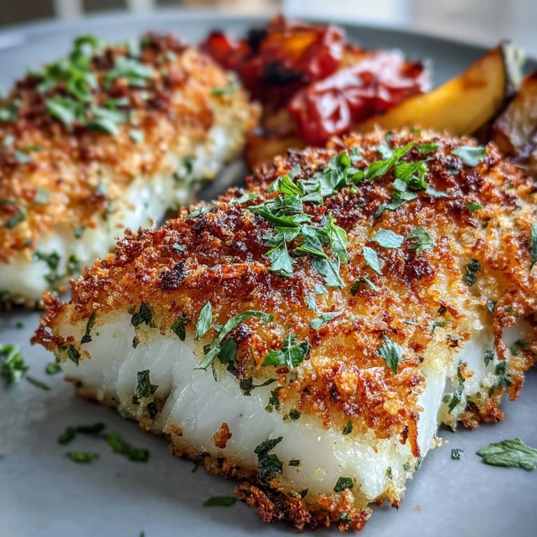 Serve this one-pan Parmesan Crusted Sheet Pan Fish & Veg for an easy, flavorful weeknight dinner with white wine.