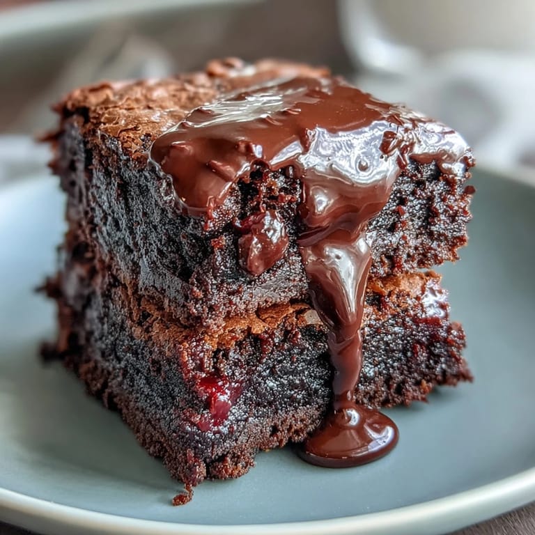 Decadent triple chocolate sourdough brownies with fudgy texture and rich chocolate chunks.
