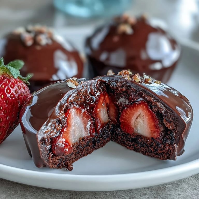 Silky dark chocolate shells encase juicy strawberries kissed with orange zest and rosewater, finished with a sweet pistachio crunch and edible rose petals.