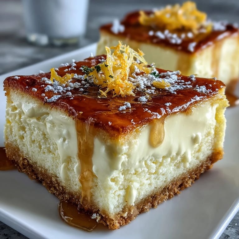 Bright, citrusy Limoncello cheesecake bars layered over a buttery lemon shortbread crust for a refreshing treat.  