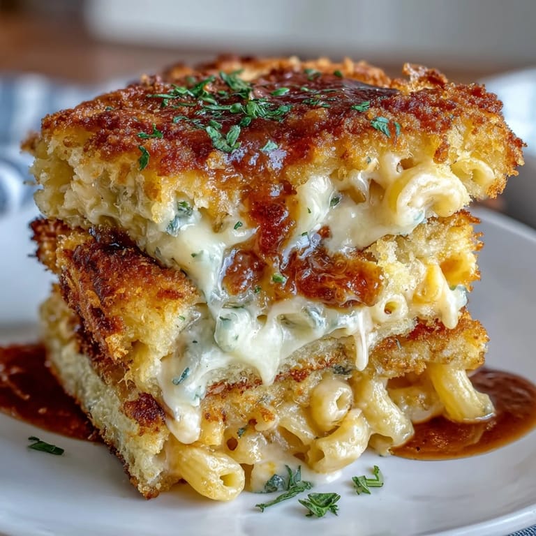 A bubbling casserole of soul food baked mac and cheese, crowned with a crisp, golden panko topping.