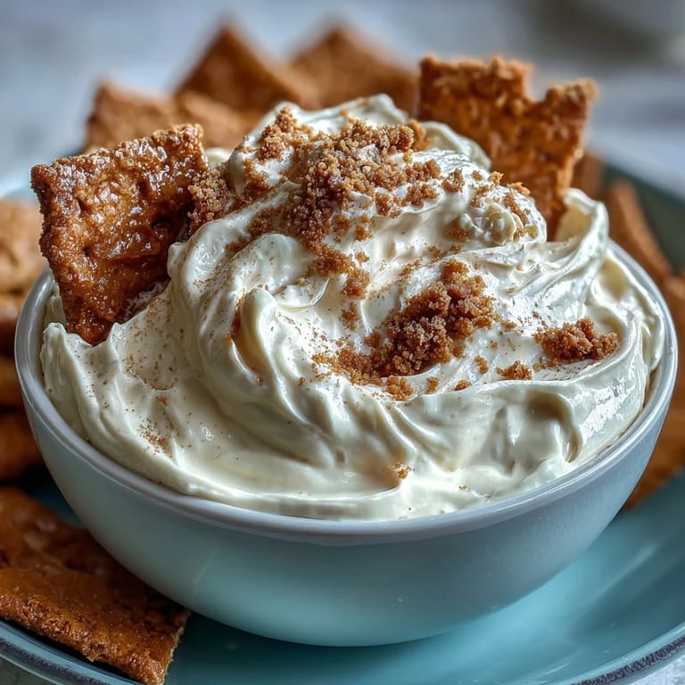 Rich and creamy cheesecake dip served chilled with crisp graham cracker dippers.