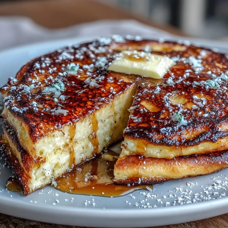 Extra fluffy pancakes infused with creamy ricotta and bright lemon zest, topped with maple syrup for a luxurious breakfast.