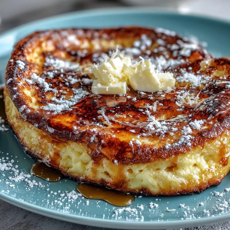 Stack of lemon ricotta pancakes drizzled with honey, garnished with lemon slices and blueberries for a vibrant brunch plate.