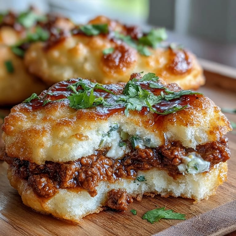 Low-carb cloud bread taco shells topped with seasoned ground beef and zesty homemade pico de gallo for a light, satisfying meal.
