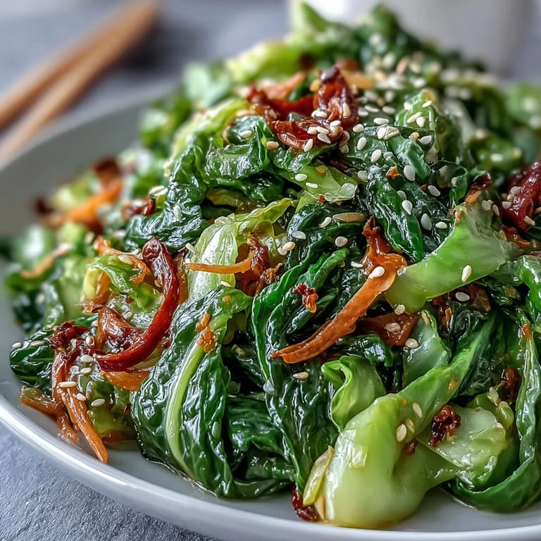 Colorful cabbage stir fry featuring julienned carrots and fresh chilies, garnished with coriander for a spicy, aromatic finish.