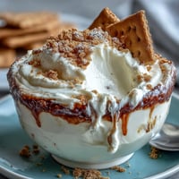 Creamy, dreamy cheesecake dip with graham crackers, perfect for parties or sweet cravings.  